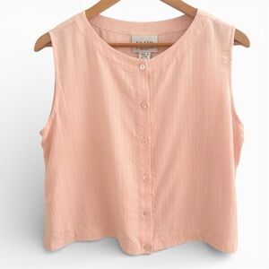 Eileen Fisher 100% Silk Light Pink Button Front Tank Top Size Medium